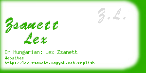 zsanett lex business card